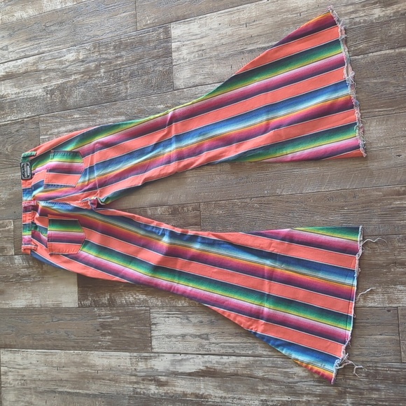 RANCH DRESS'N Fallon Taylor "Orange Serape" super flare cowgirl jeans sz 2 EUC - Picture 7 of 16